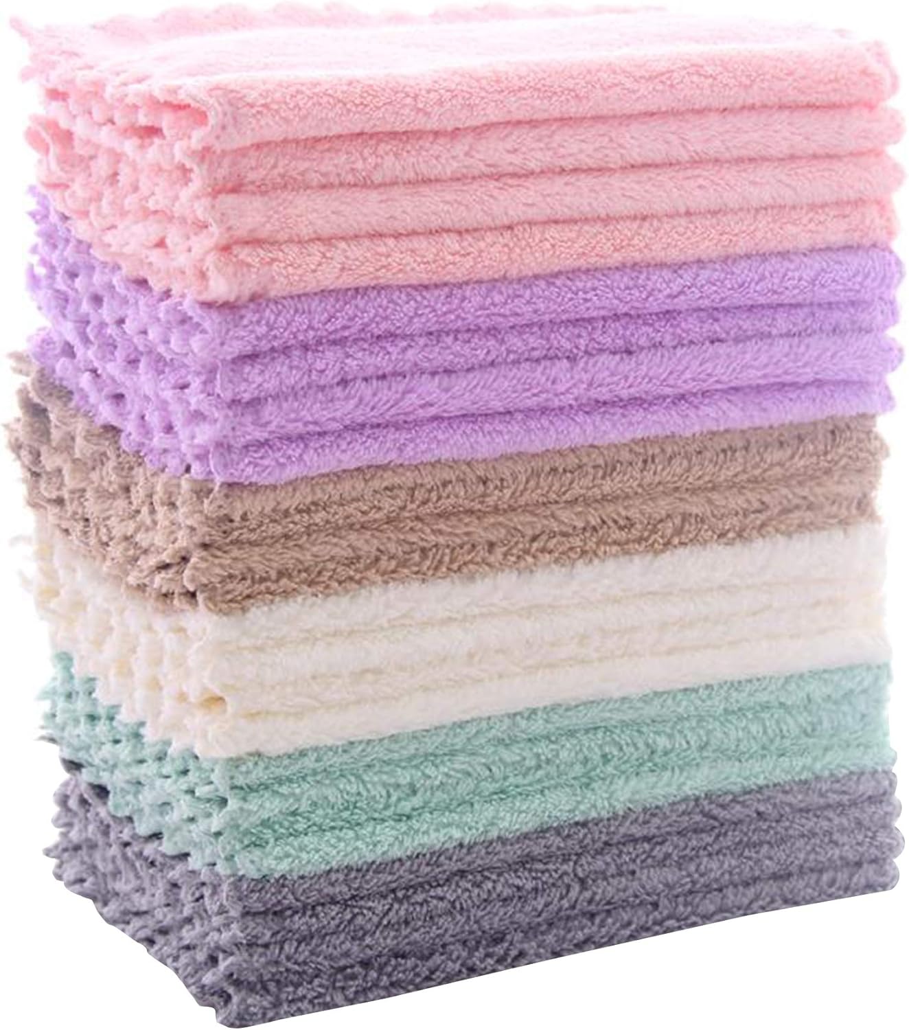 7 x 9 Inch (Multicolor), 24 Pack Kitchen Dishcloths, Nonstick Oil Washable Fast Drying