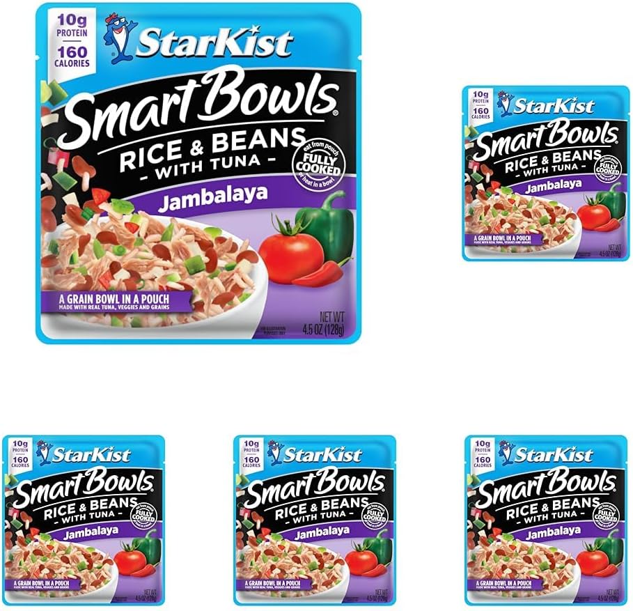StarKist Smart Bowls Tuna, Rice and Beans, Jambalaya, 4.5 oz Pouch (Pack of 5)