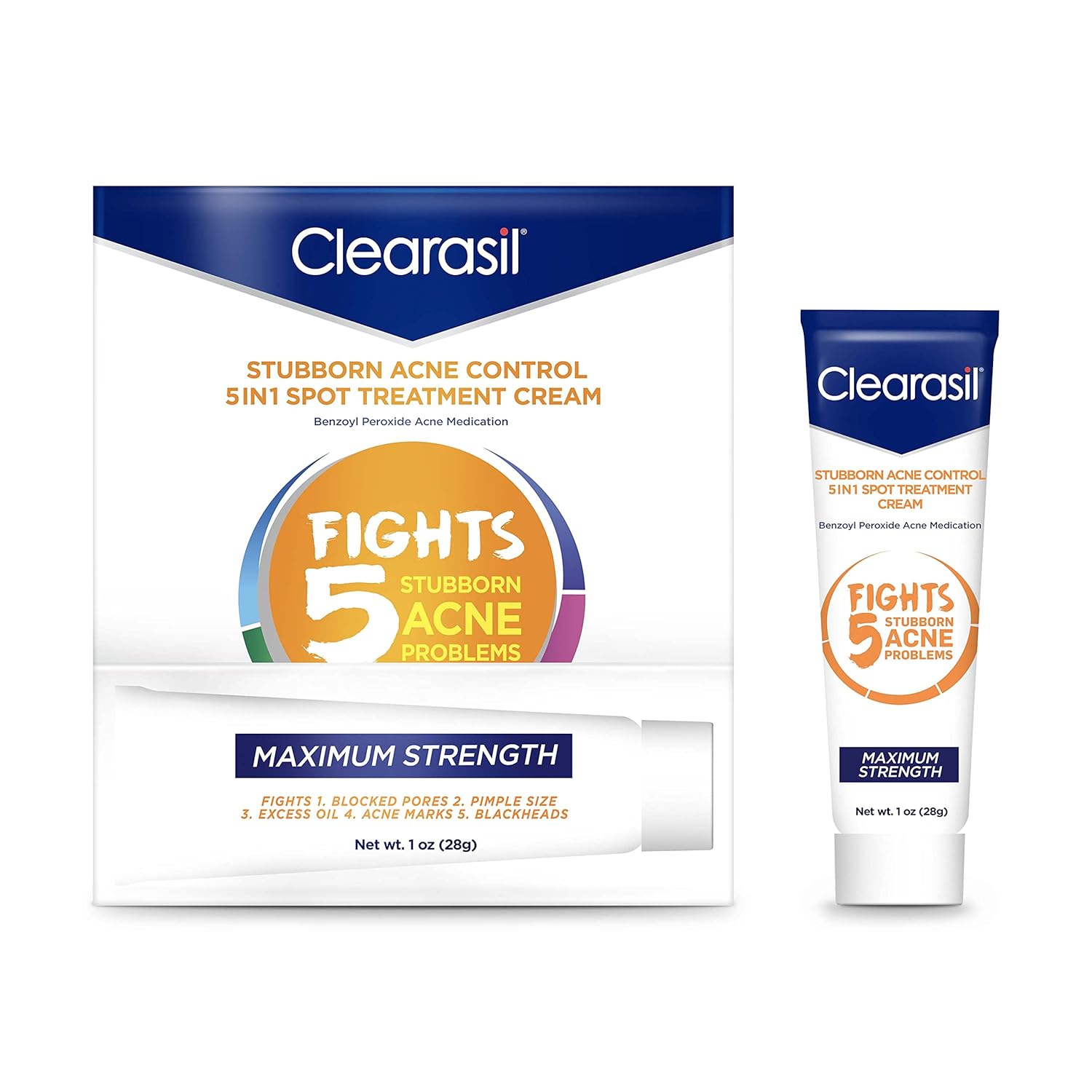 1 oz Clearasil Stubborn Acne Control 5in1 Spot Treatment Cream