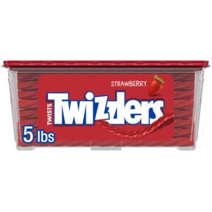 5 lb TWIZZLERS Twists Strawberry Flavored Licorice Style, Chewy Candy Tub [w/ S&S]