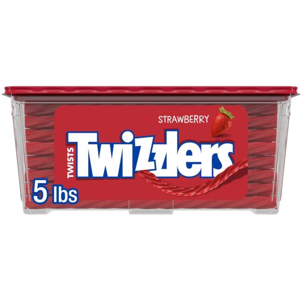 5 lb TWIZZLERS Twists Strawberry Flavored Licorice Style, Chewy Candy Tub [w/ S&S]
