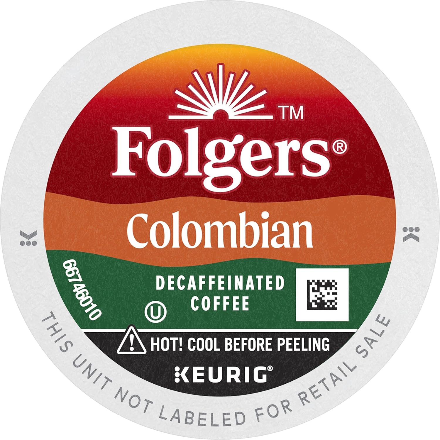 12 Count (Pack of 2) Folgers 100 Colombian Decaf Medium Roast Coffee Keurig KCup Pods, Lively Columbian