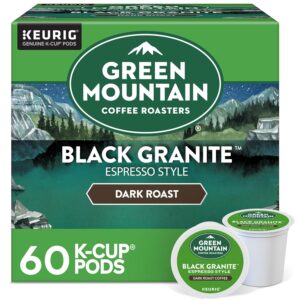 60 Count Green Mountain Coffee Roasters Black Granite, Keurig Single Serve K-Cup Pods, Espresso Style Dark Roast