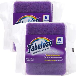 6 count (Pack of 2) Fabuloso Sponges Purple