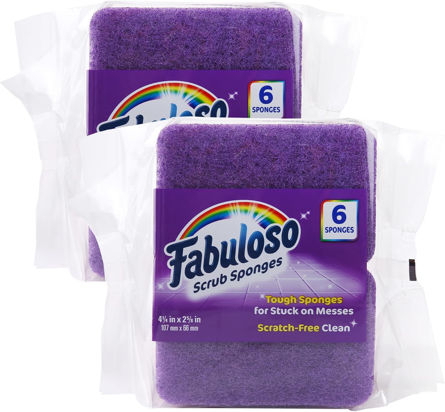 6 count (Pack of 2) Fabuloso Sponges Purple