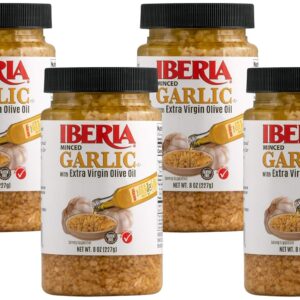 Iberia Minced Garlic with Olive Oil, 8 ounce (pack of 4)