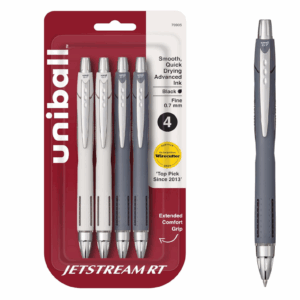 (Pack of 4) uni-ball Jetstream RT Pens, Black Fine Point, 0.7mm