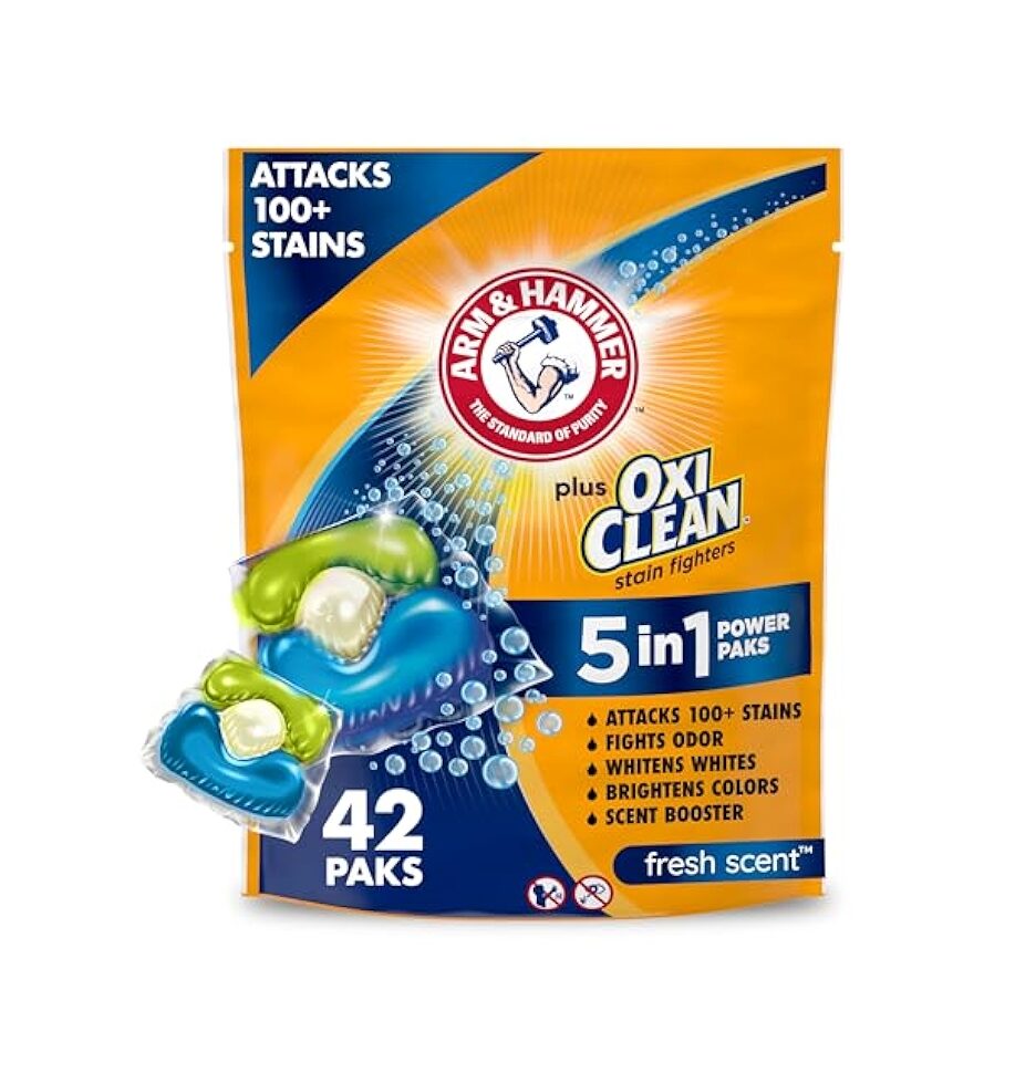 42-Count Arm & Hammer Plus OxiClean 5-in-1 Laundry Detergent Power Paks [w/S&S]