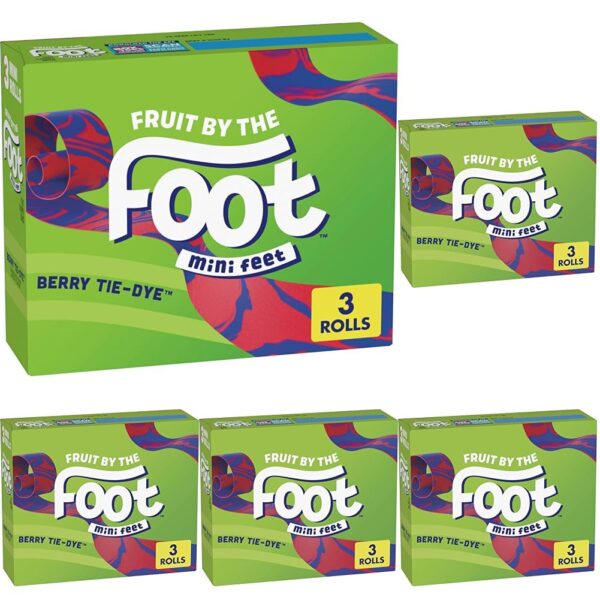 Fruit by the Foot Berry Tie Dye Mini Snacks 3 Count (Pack of 5)