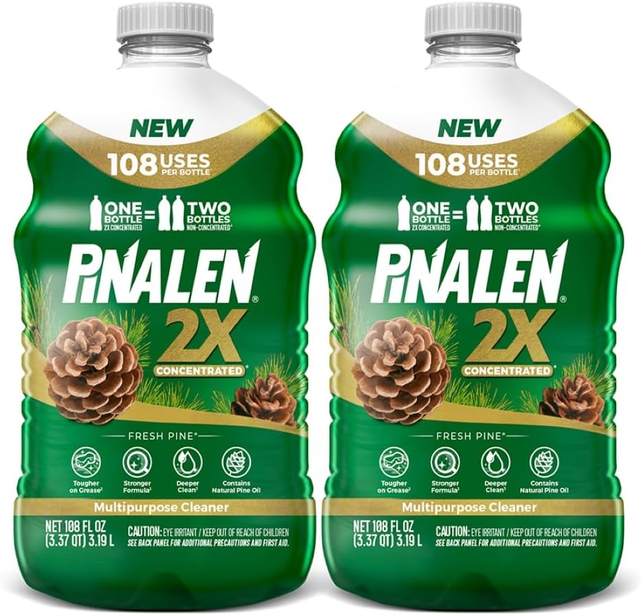 (2 Pack) 108 fl oz PINALEN 2X Max Aromas Concentrated Multipurpose Cleaner, Fresh Pine Scent