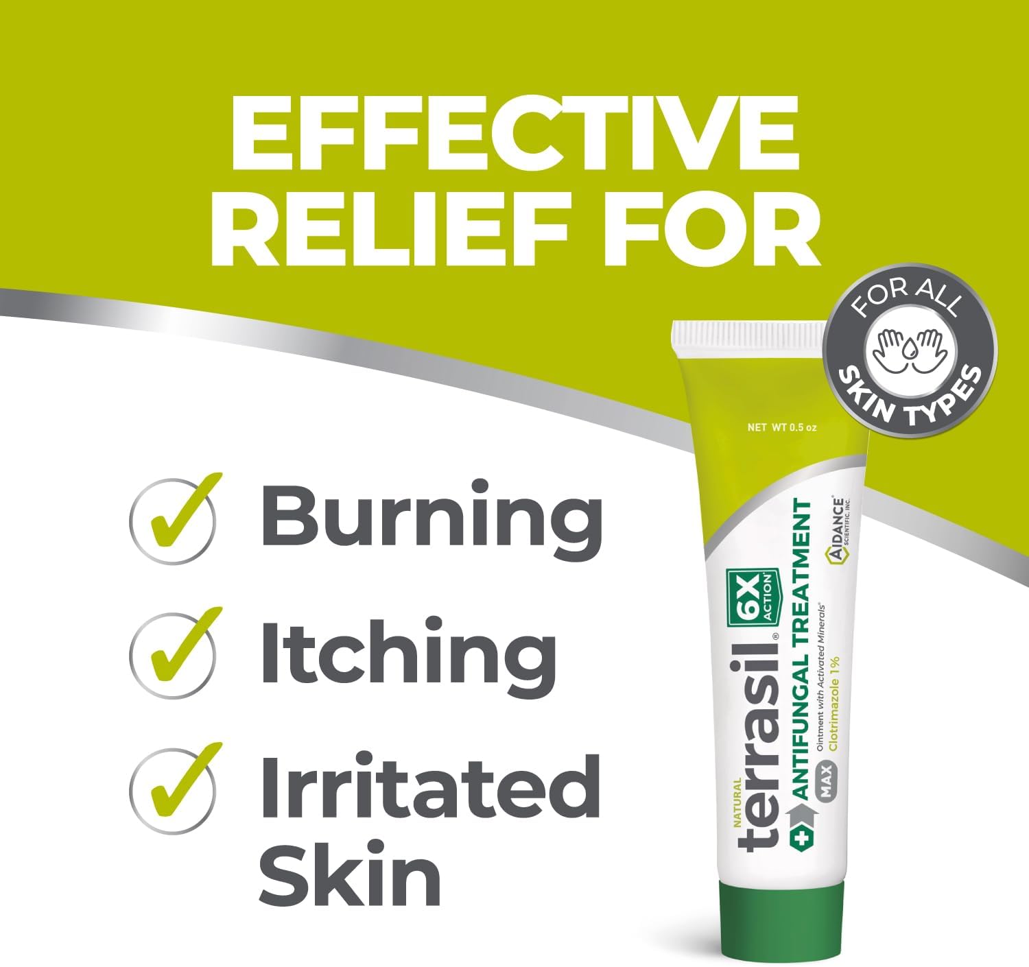 0.5 oz Terrasil Clotrimazole Antifungal Cream, FSA/HSA eligible.