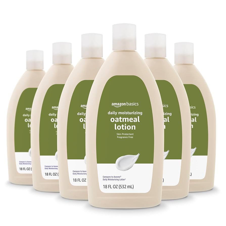 (Pack of 6) 18 Fl Oz Amazon Basics Daily Oatmeal Body Lotion and Skin Protectant Moisturizer, Fragrance Free [w/S&S]