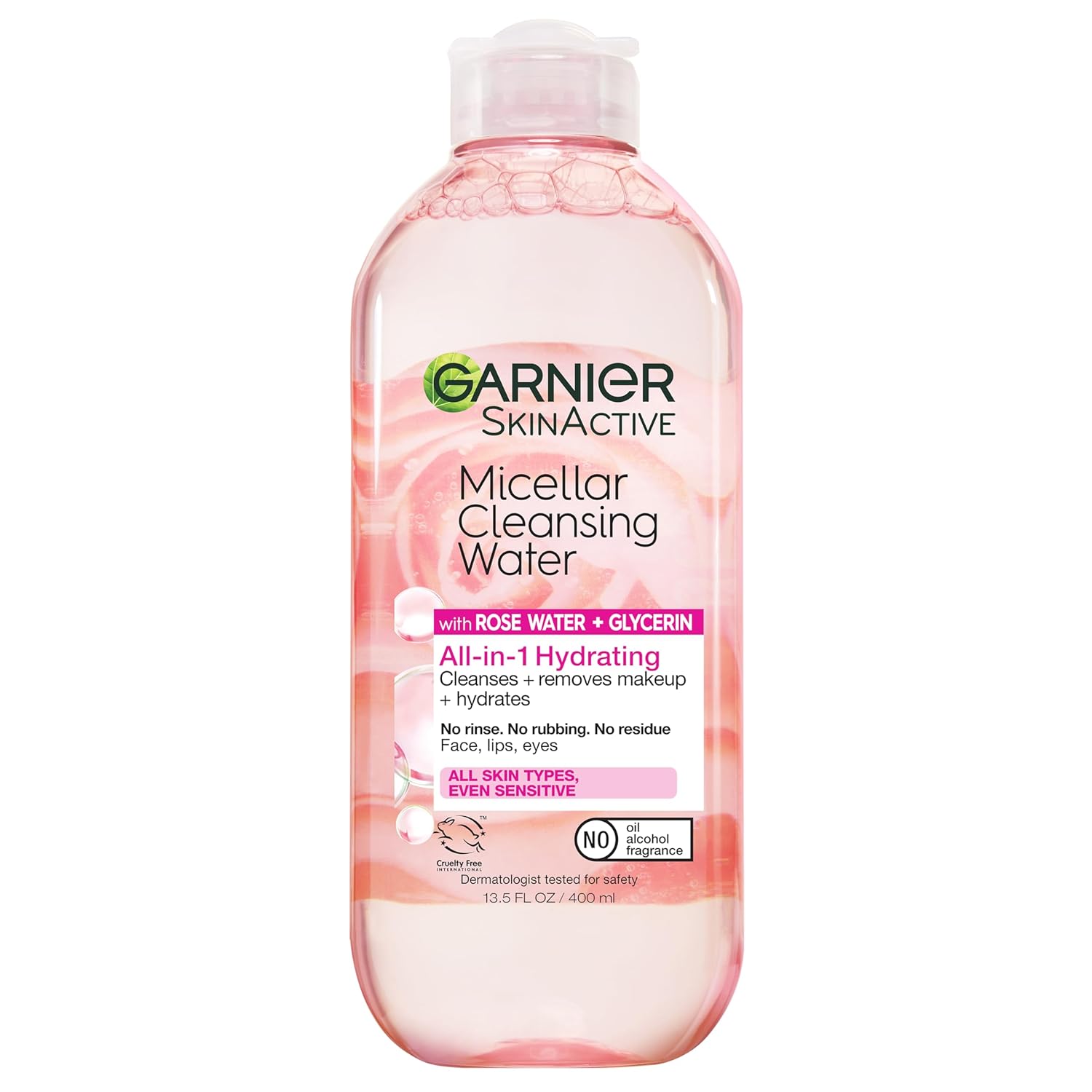 400 mL Garnier Micellar Water with Rose Water and Glycerin, Hydrating Facial Cleanser & Makeup Remover [w/S&S]