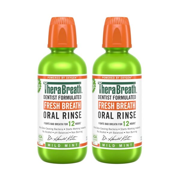 (2-Pack)16 Fl Oz TheraBreath Fresh Breath Mouthwash, Mild Mint Flavor, Alcohol-Free [w/S&S]