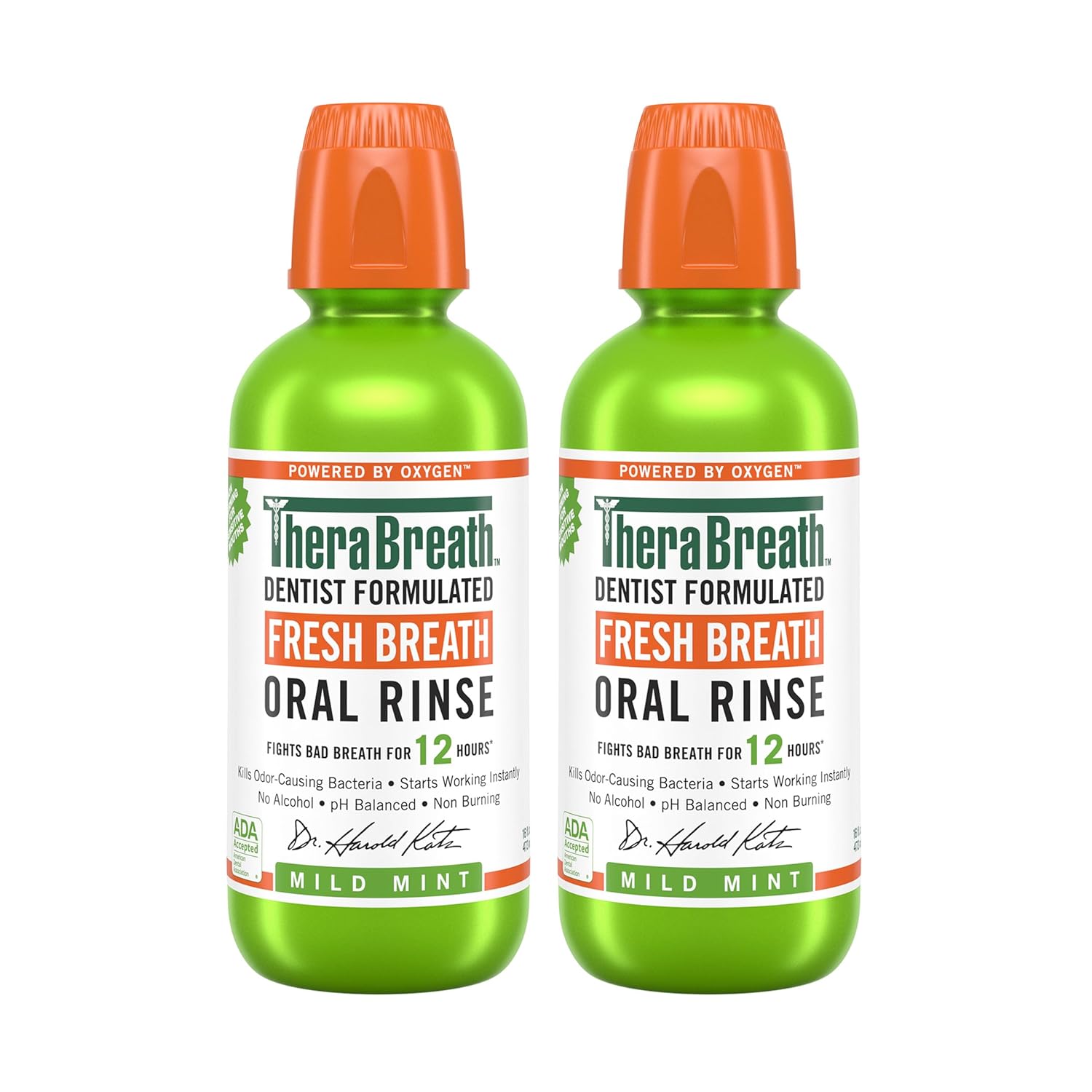 (2-Pack)16 Fl Oz TheraBreath Fresh Breath Mouthwash, Mild Mint Flavor, Alcohol-Free [w/S&S]