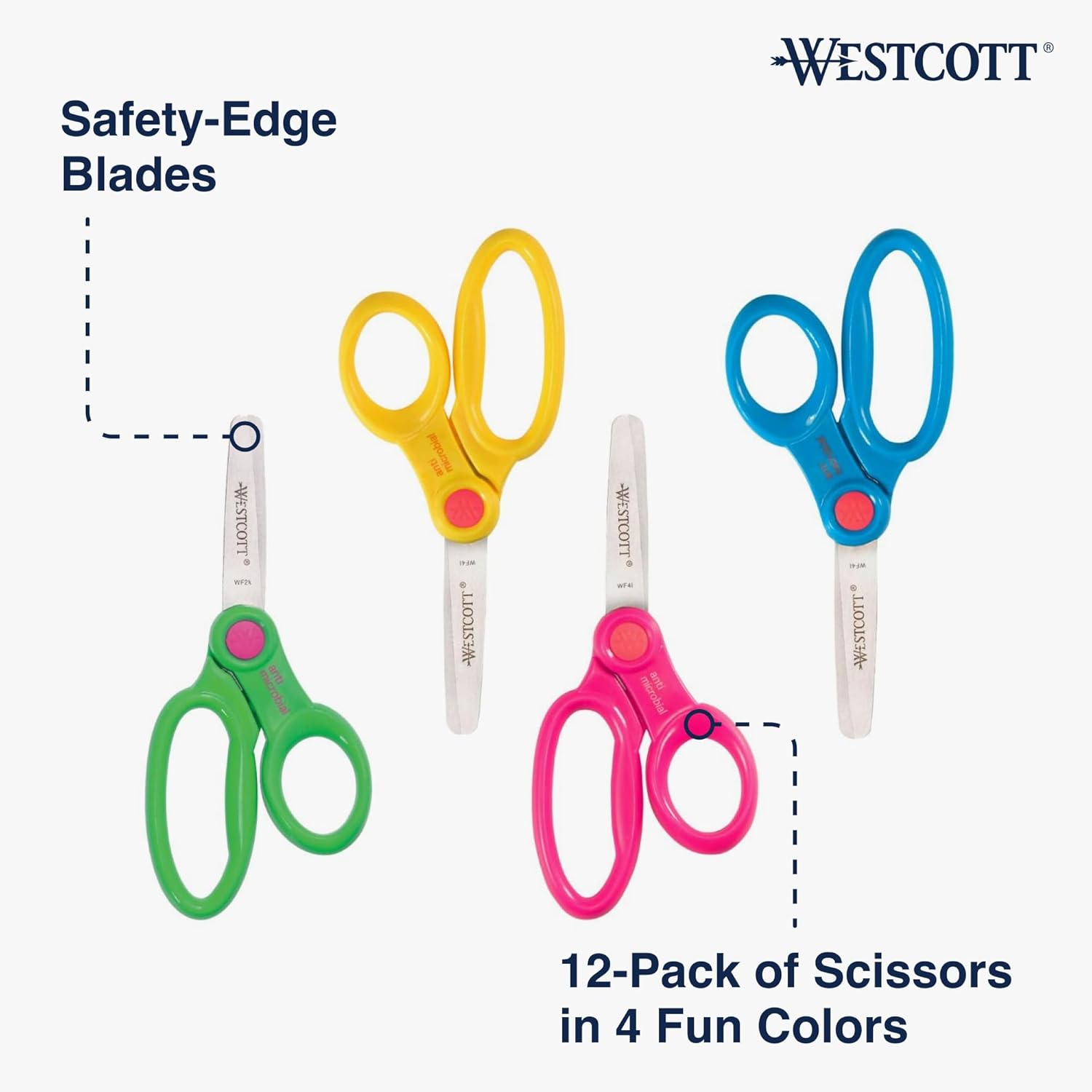 12 Pack Westcott Right- and Left-Handed Kids Scissors, style blunt