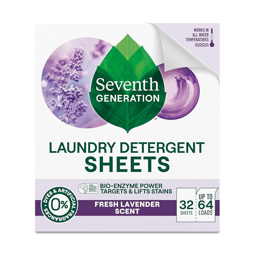 Seventh Generation Laundry Detergent Sheets, Fresh Lavender Scent