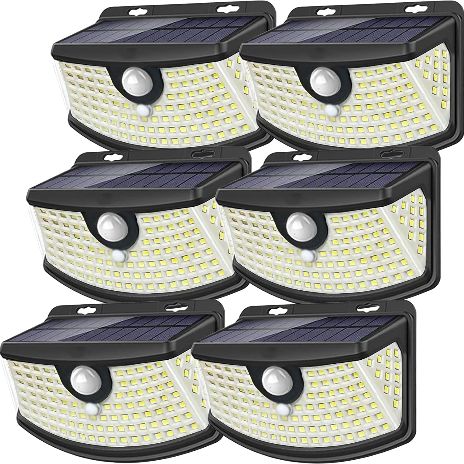 (6 Pack) Aootek New Solar Motion Sensor Lights 120 LEDs with Lights Reflector, IP65 Waterproof