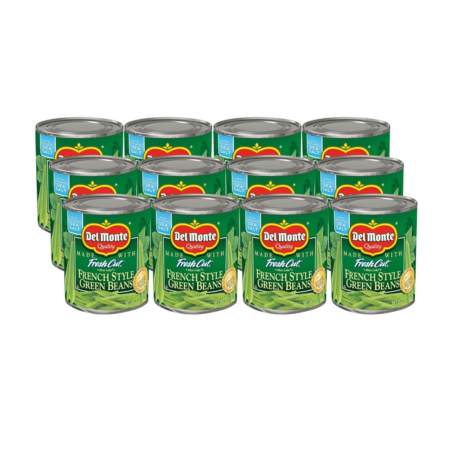 (Pack of 12) 8 Ounce Del Monte Canned Fresh Cut French Style Green Beans