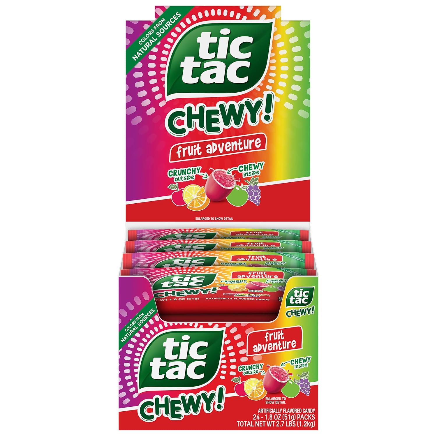 (24 Pack) 1.8 oz TIC TAC CHEWY! Sour Adventure Candy [w/S&S]