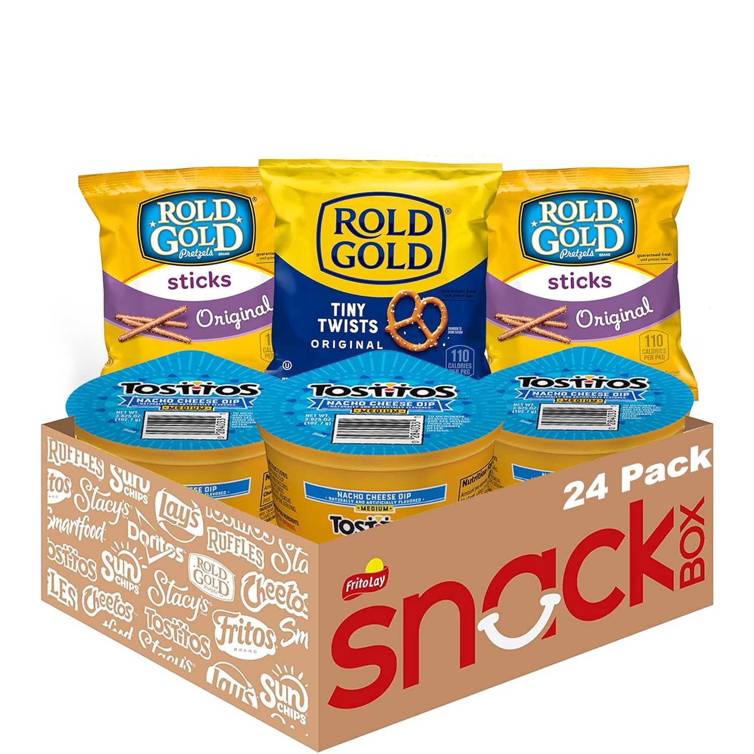 (Pack of 24) Frito Lay Rold Gold Pretzel and Tostitos Dip Snack Variety Pack [w/S&S]