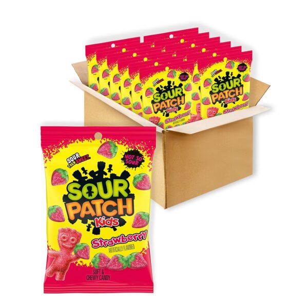 (12 Pack) 8 oz SOUR PATCH KIDS Strawberry Soft & Chewy Candy, Bulk Candy [w/ S&S]