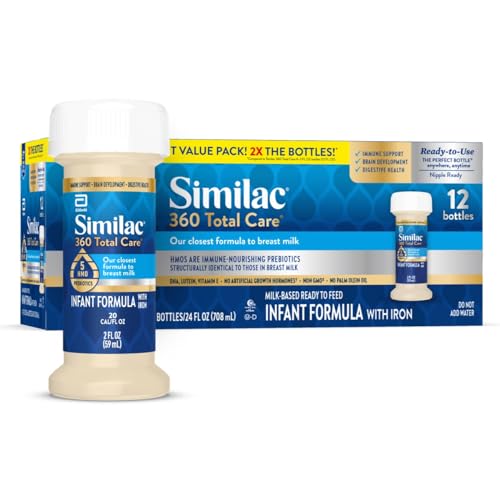 (Pack of 12) 2-fl-oz Bottle Similac 360 Total Care Infant Formula, Has 5 HMO Prebiotics  [w/S&S]