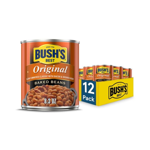 (Pack of 12) 8.3 ounce Bush's Best Baked Beans Original Seasoned with Bacon & Brown Sugar [w/S&S]