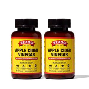 (2 Pack) Bragg Apple Cider Vinegar Capsules with Vitamin D and Zinc, Total 180 capsules [w/S&S]