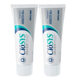 3.4 Ounce (Pack of 2) CloSYS Silver Fluoride Toothpaste for Adults 55+