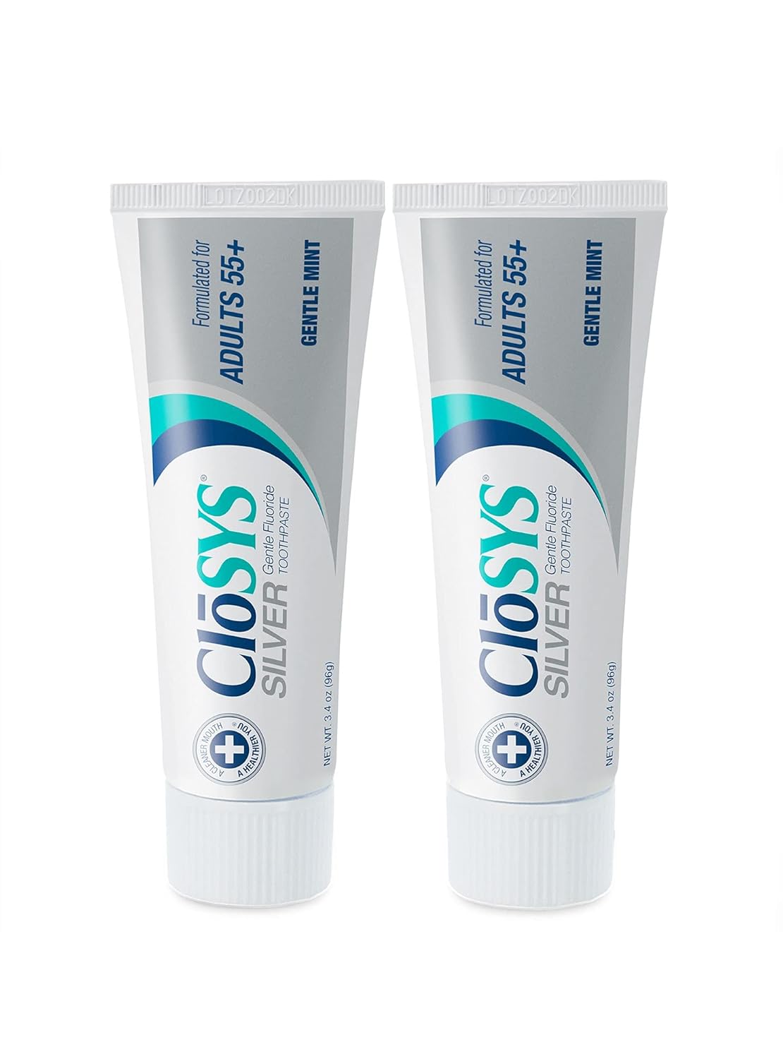 3.4 Ounce (Pack of 2) CloSYS Silver Fluoride Toothpaste for Adults 55+