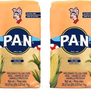 (Pack of 2) 35.3 Ounce P.A.N. Yellow Corn Meal Pre-cooked Gluten Free and Kosher Flour