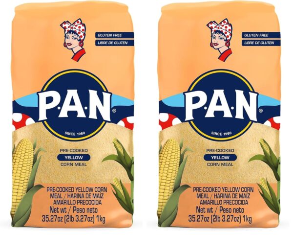 (Pack of 2) 35.3 Ounce P.A.N. Yellow Corn Meal Pre-cooked Gluten Free and Kosher Flour