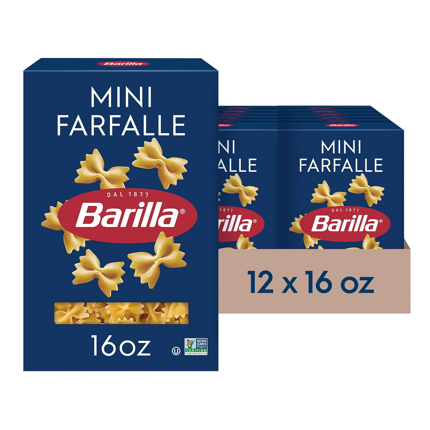 (Pack of 12) 16 oz. Box Barilla Mini Farfalle Pasta