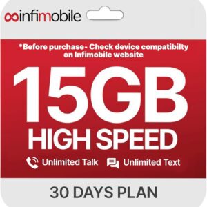 1 Month Prepaid Unlimited Plan, 15GB High-Speed Data Per Month