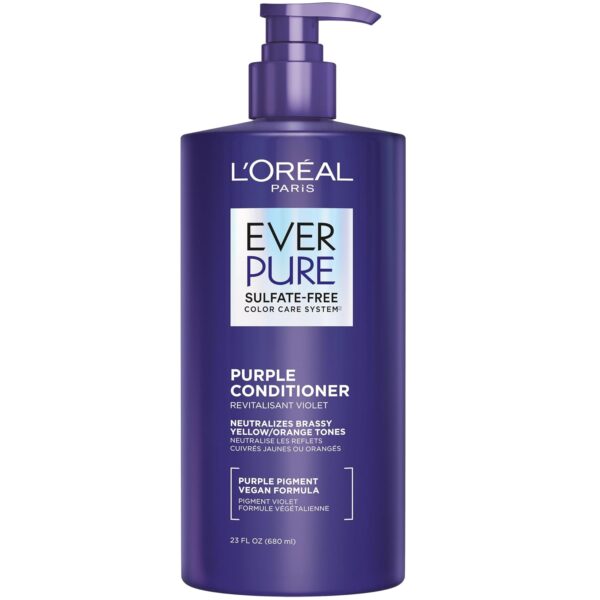 23 Fl Oz L'Oreal Paris EverPure Purple Conditioner for Brass Toning, Sulfate Free [w/S&S]
