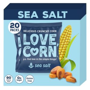 0.7oz, 20 Bags LOVE CORN Sea Salt Delicious Crunchy Corn Snacks [w/S&S]