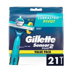 Gillette Sensor2 Plus Pivot Men's Disposable Razor, 21 Razors