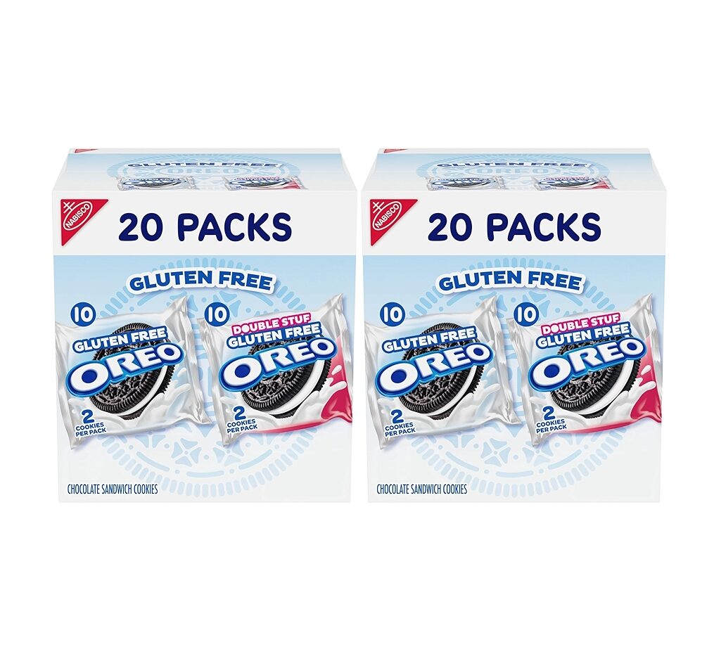OREO Gluten Free Original & Double Stuf Chocolate Sandwich Cookies Variety Pack, 20 Snack Packs (2 Cookies per Pack) (Pack of 2)