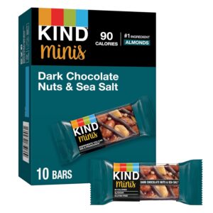KIND Minis Dark Chocolate Nuts & Sea Salt, Healthy Snacks bar , Total 10 bars [w/S&S]