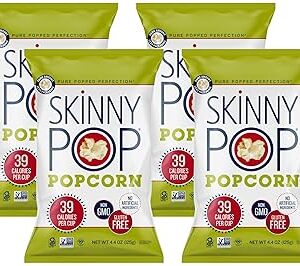 (Pack of 4) 4.4oz Grocery Size Bags SkinnyPop Original Popcorn
