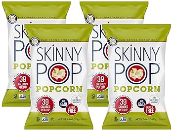 (Pack of 4) 4.4oz Grocery Size Bags SkinnyPop Original Popcorn