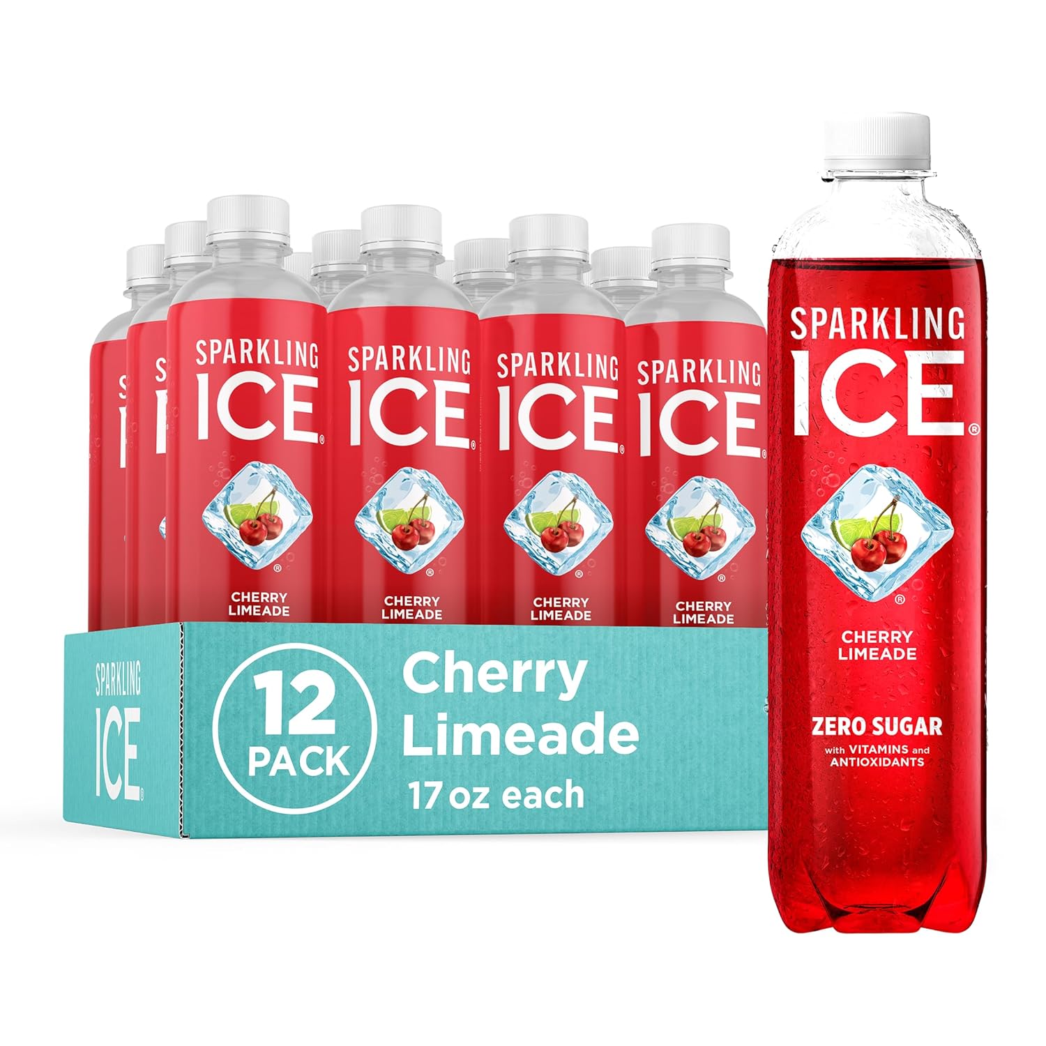 17 fl oz Bottles (Pack of 12) Sparkling Ice Cherry Limeade Sparkling Water [w/S&S]