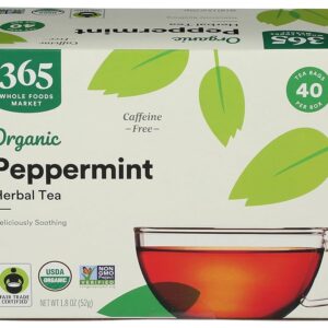 365 by Whole Foods Market, Organic Peppermint Tea (40 Bags) [Prime members only]