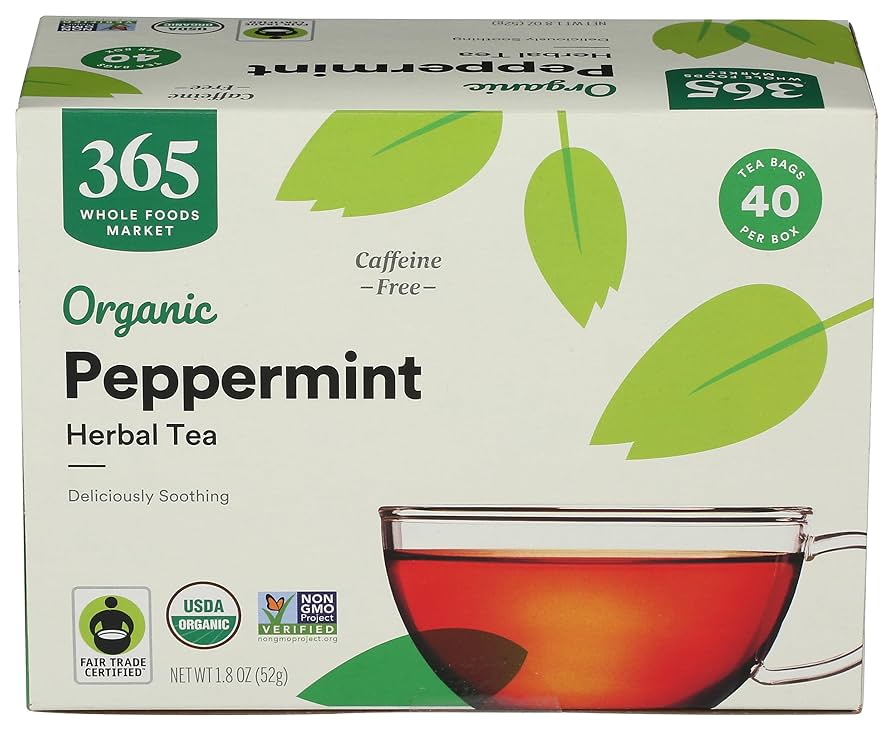 365 by Whole Foods Market, Organic Peppermint Tea (40 Bags) [Prime members only]
