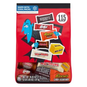 35.93 oz (115 Pieces) Hershey Miniatures Assorted Flavored, Halloween Candy Bulk Bag
