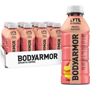 16 Fl Oz (Pack of 12) BODYARMOR LYTE Sports Drink Low-Calorie Sports Beverage, Peach Mango [w/S&S]