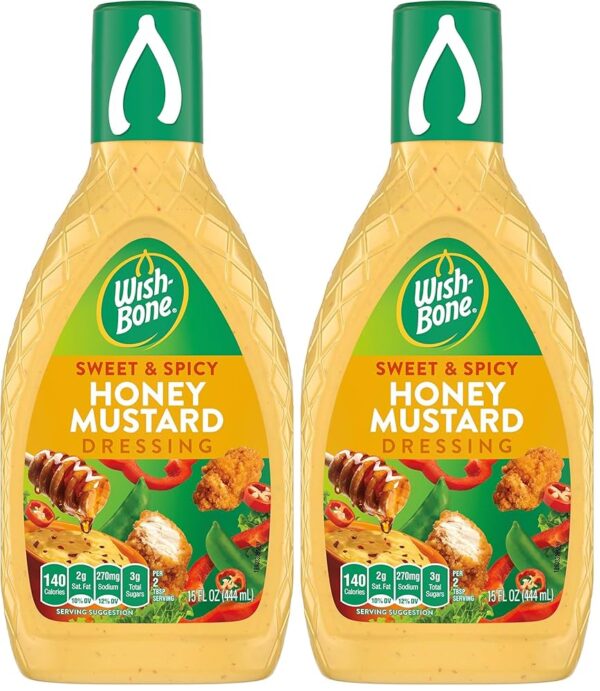 Wish-Bone Salad Dressing, Sweet & Spicy Honey Mustard, 15 oz (Pack of 2)