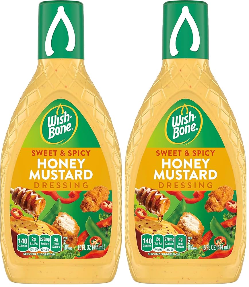 Wish-Bone Salad Dressing, Sweet & Spicy Honey Mustard, 15 oz (Pack of 2)