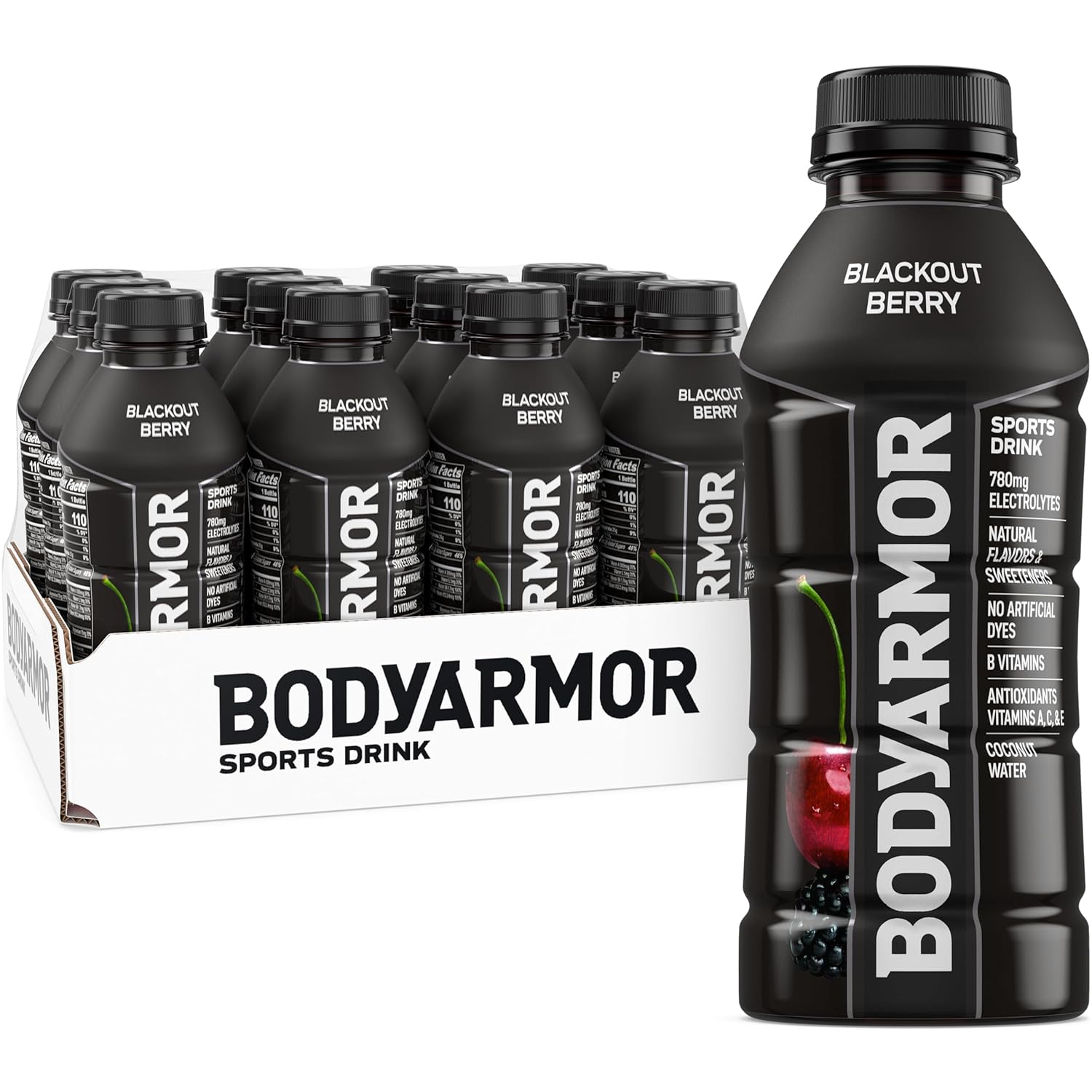 (Pack of 12)16 Fl Oz BODYARMOR Sports Drink Blackout Berry